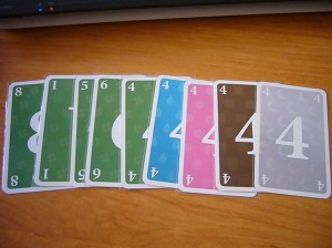 5 Cartas verdes y 5 cuatros
